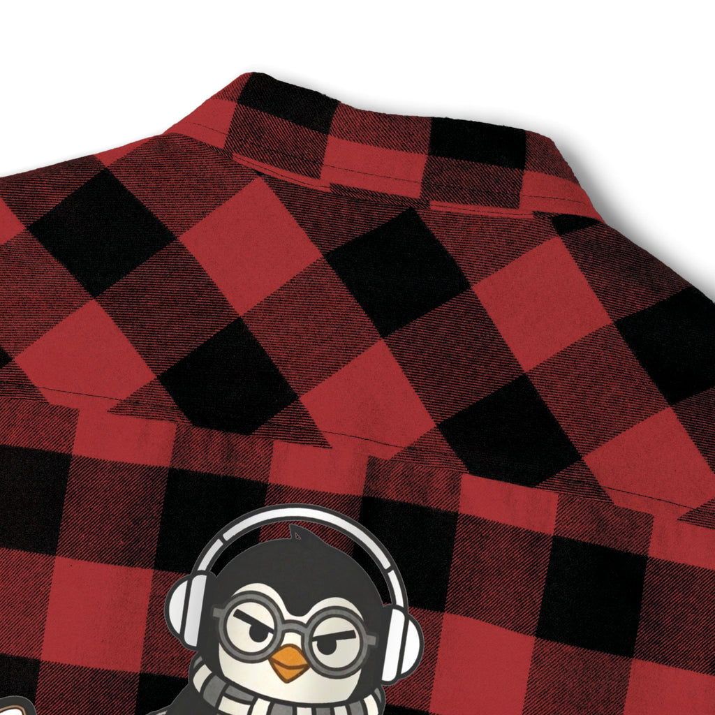 PENGU "Penguin Threads" Buffalo Plaid Flannel Shirt — Branded Logo Chest & Back