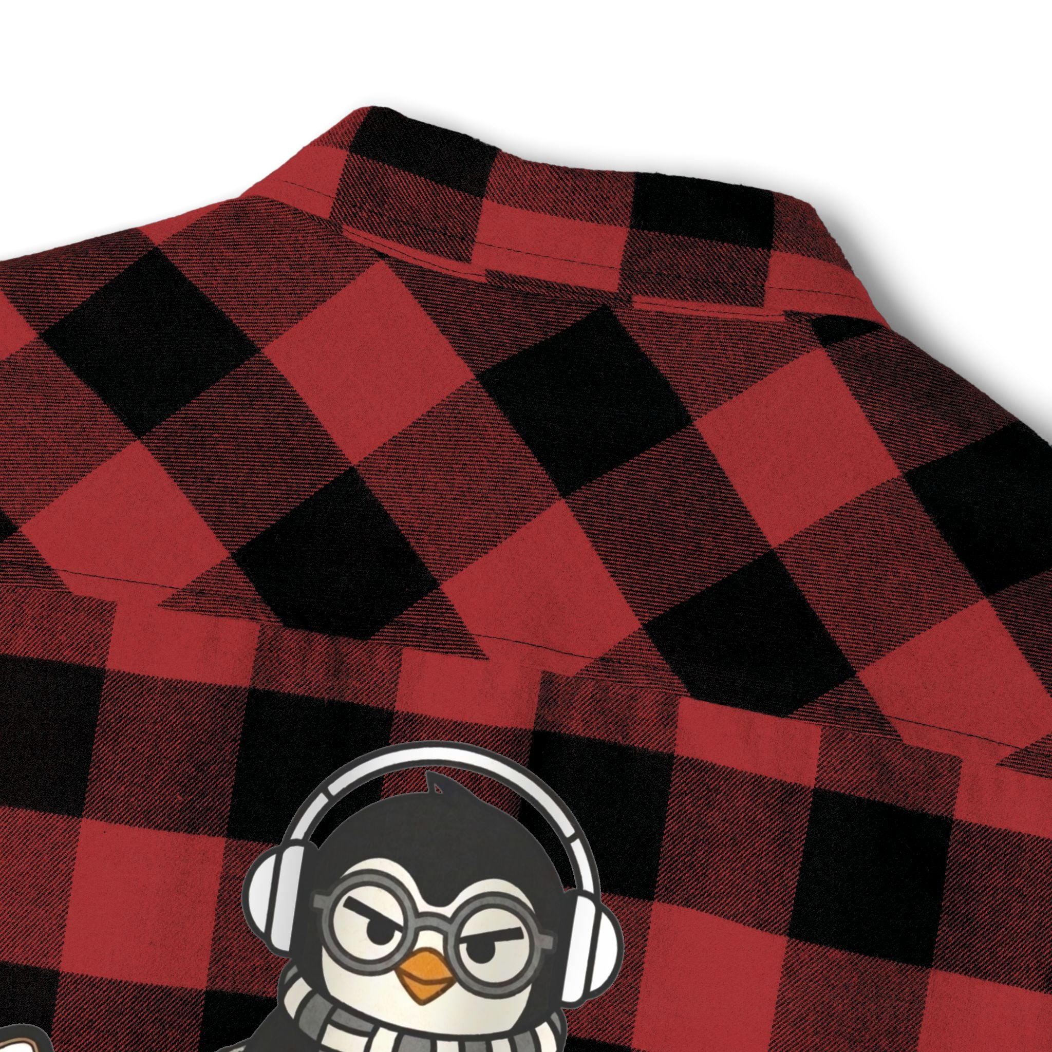 PENGU "Penguin Threads" Buffalo Plaid Flannel Shirt — Branded Logo Chest & Back