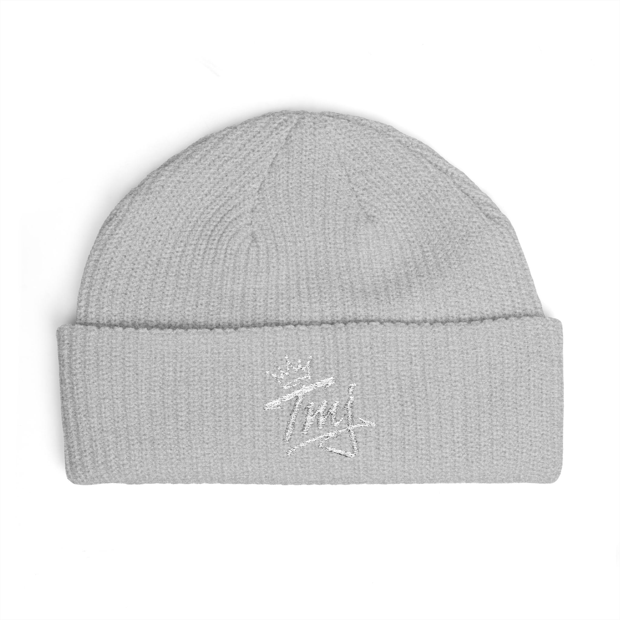 PENGU Cuff Beanie - Embroidered 'TMJ' Crown Knit Hat