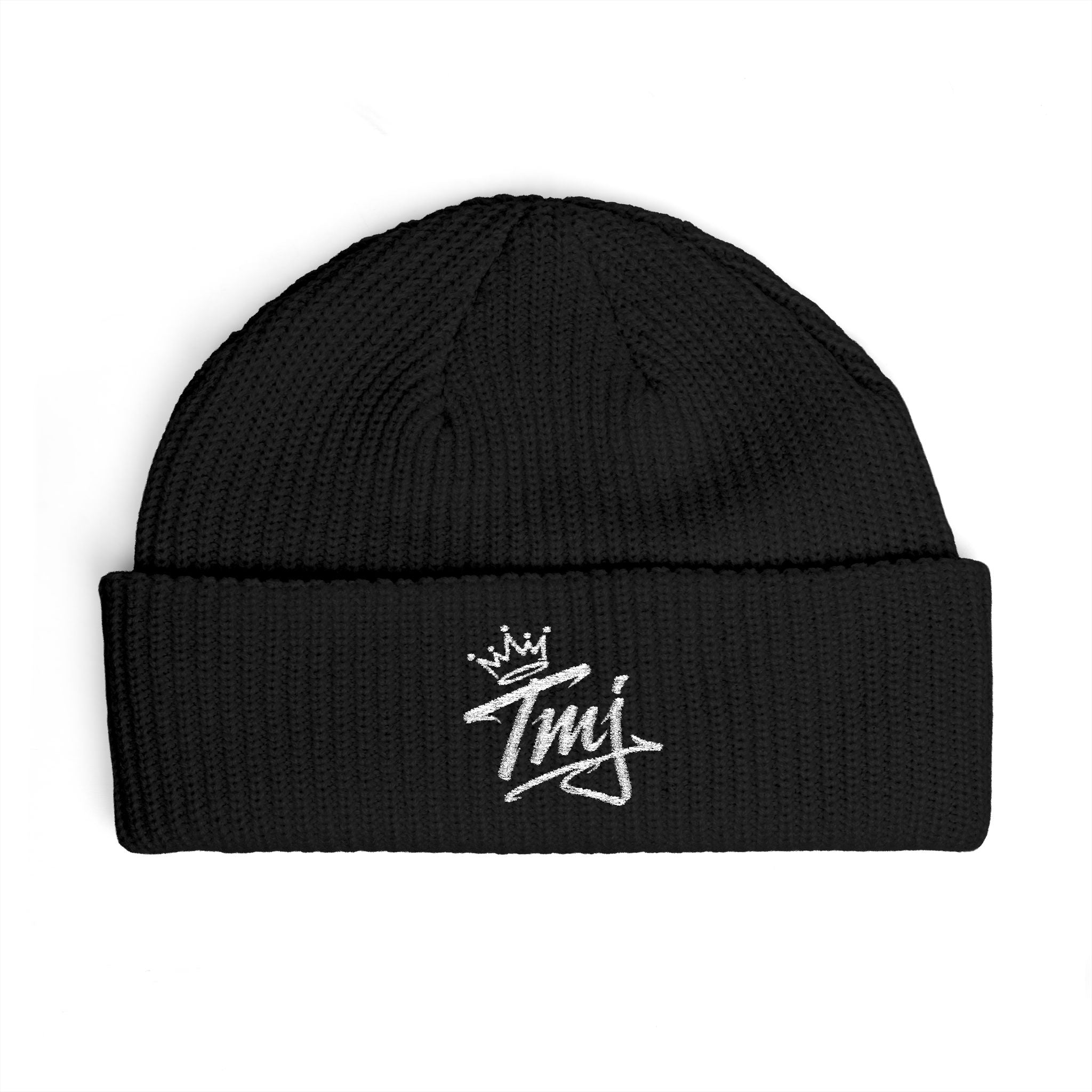 PENGU Cuff Beanie - Embroidered 'TMJ' Crown Knit Hat