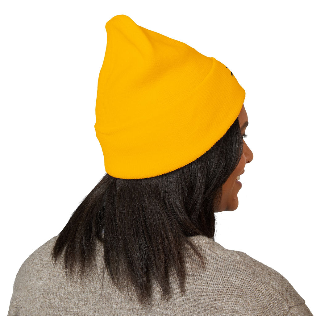 Embroidered TMJ Crown Beanie — Classic Cuffed Knit Hat