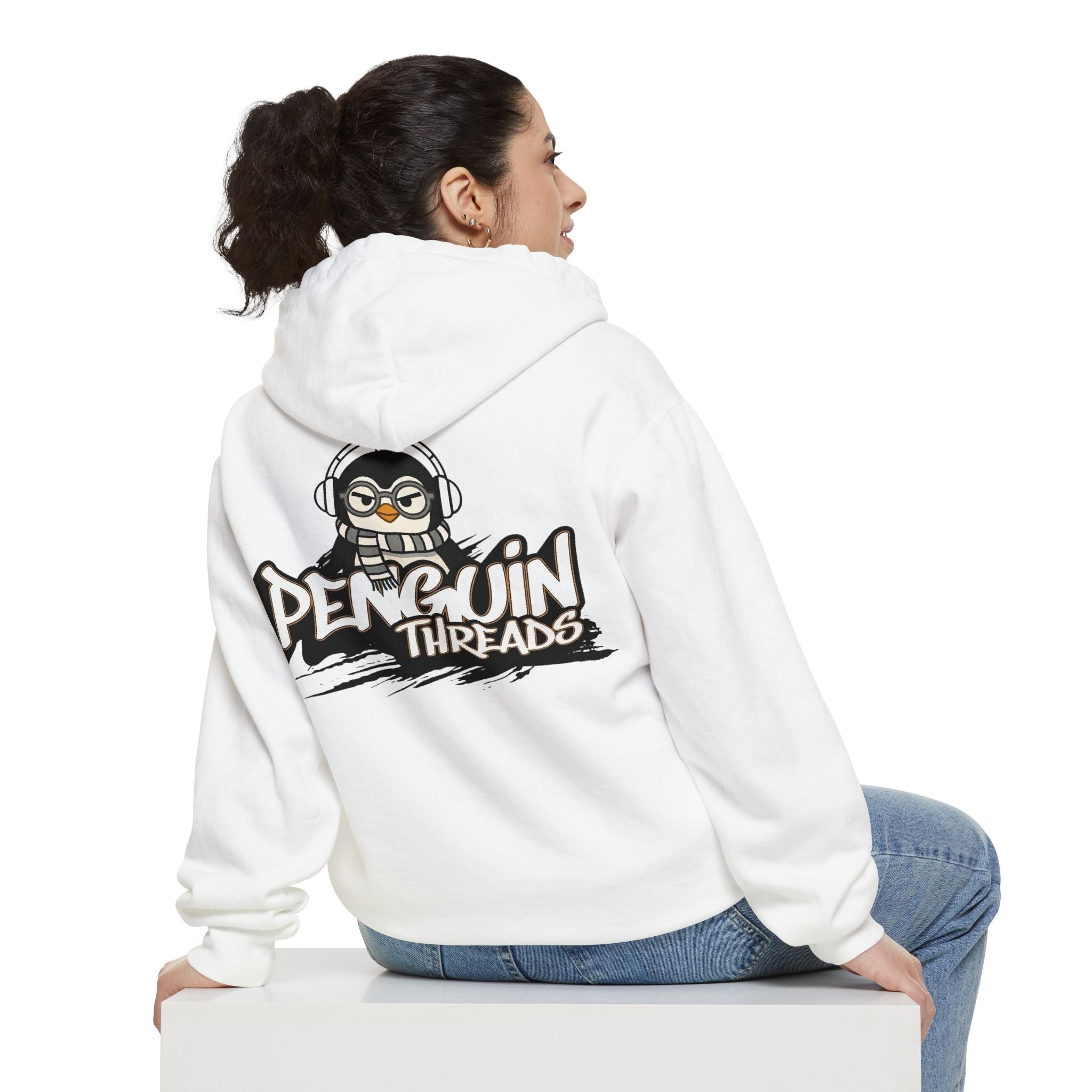 PENGU Penguin Threads Hoodie — Minimal "TMJ" Chest Graphic
