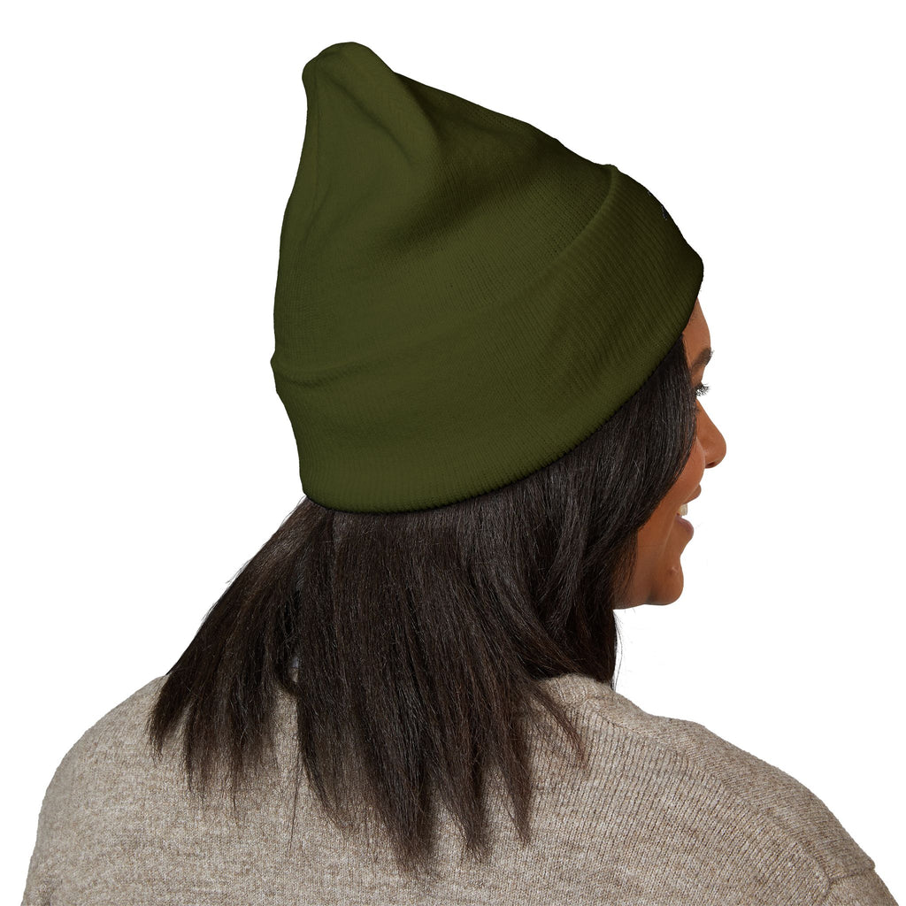 Embroidered TMJ Crown Beanie — Classic Cuffed Knit Hat