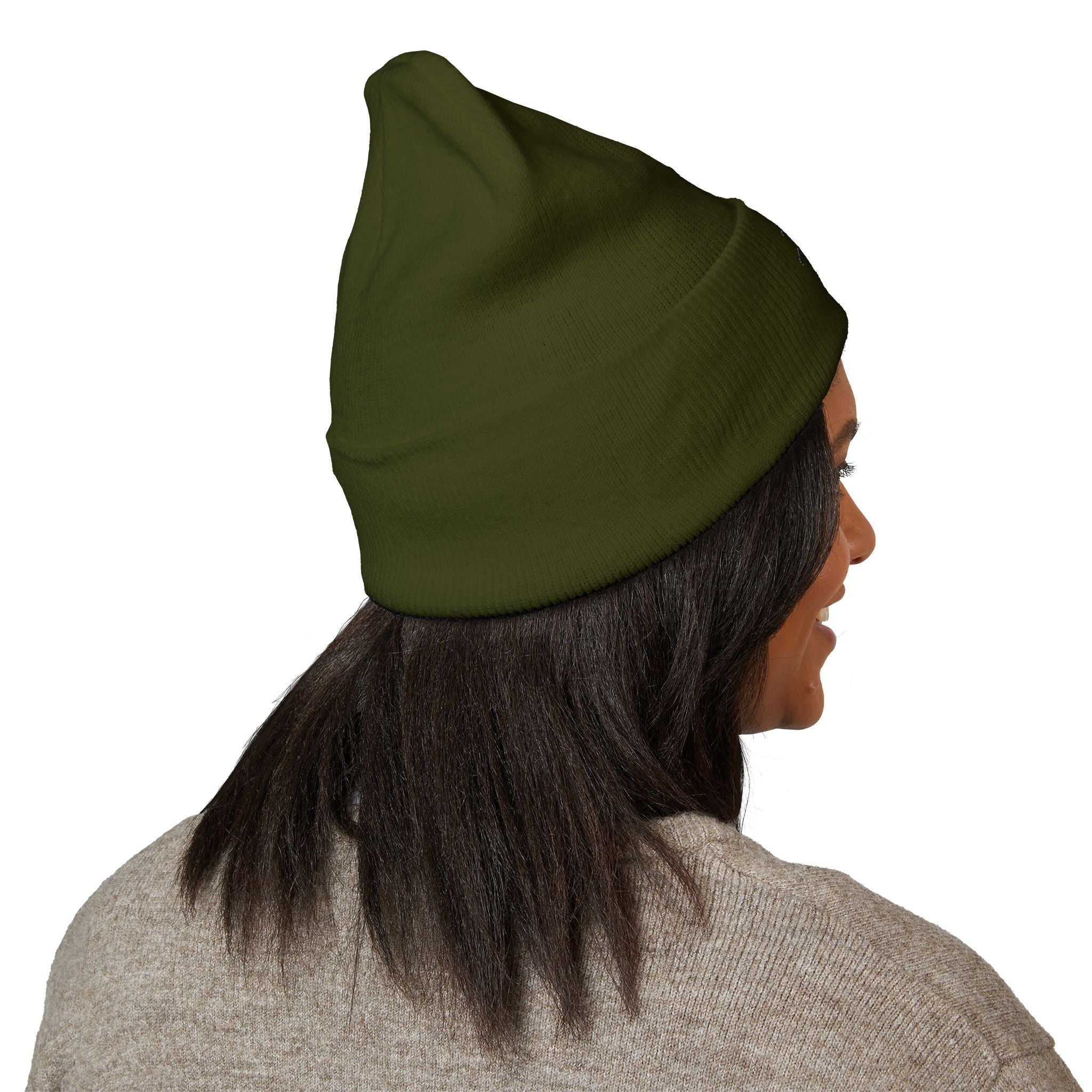 Embroidered TMJ Crown Beanie — Classic Cuffed Knit Hat