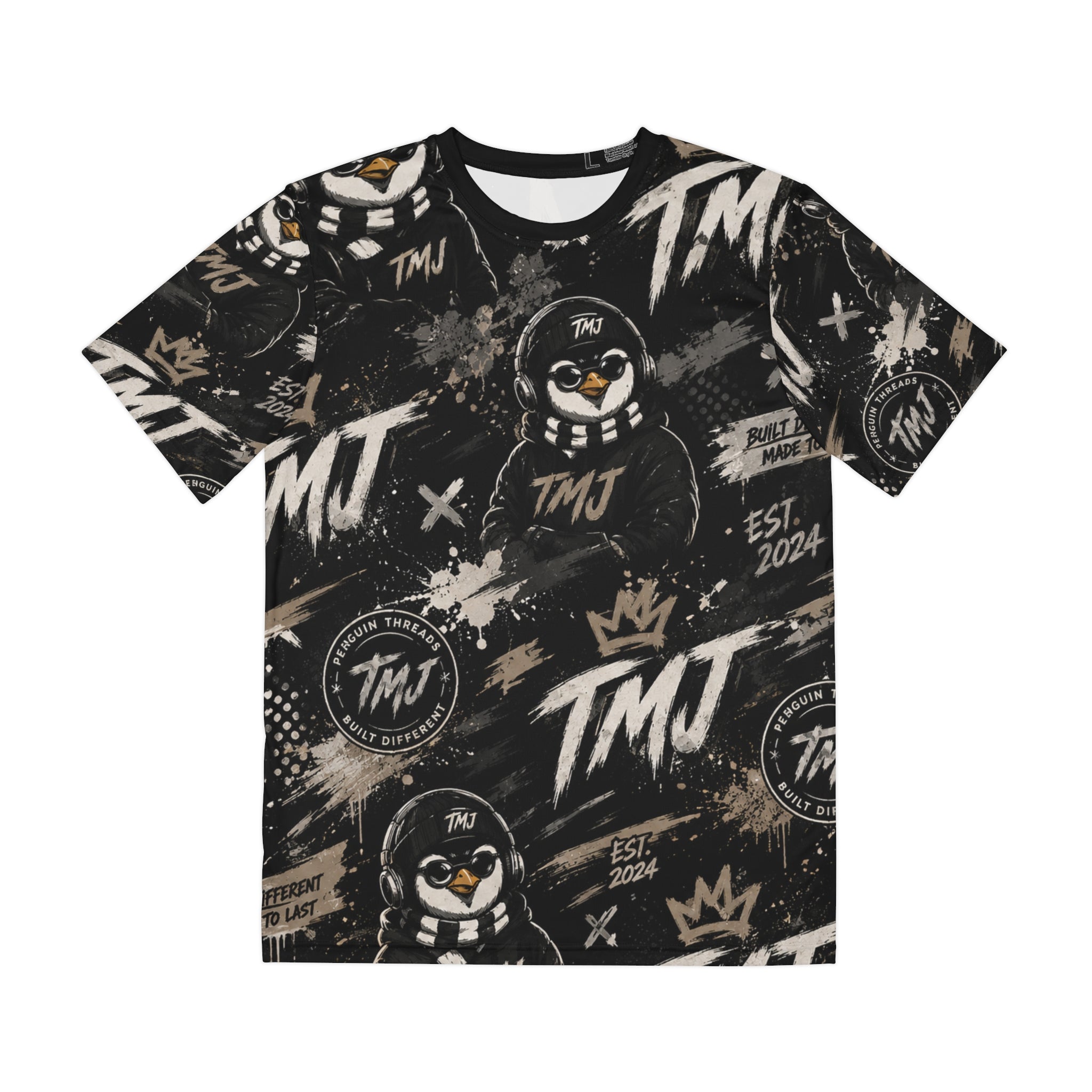 PENGU TMJ Penguin Graphic Tee — All-Over Print Streetwear T-Shirt