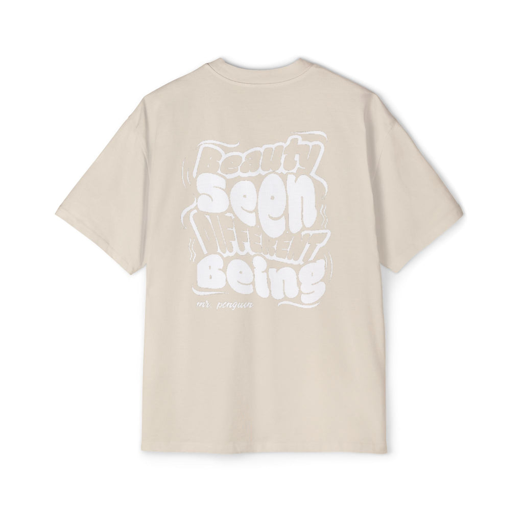 PENGU "TMJ" Oversized Tee — "Beauty Seen Different Being" Graphic Tee
