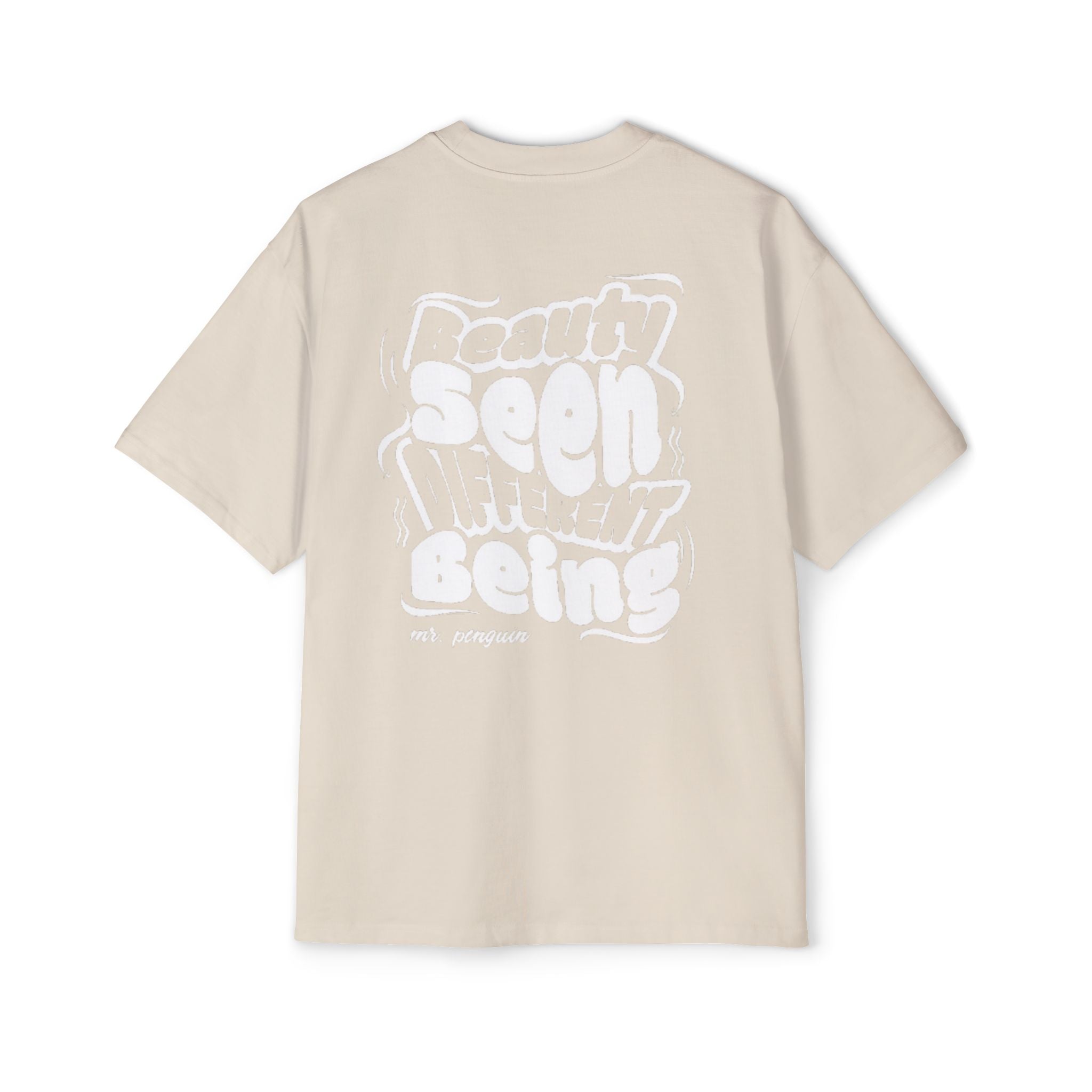 PENGU "TMJ" Oversized Tee — "Beauty Seen Different Being" Graphic Tee