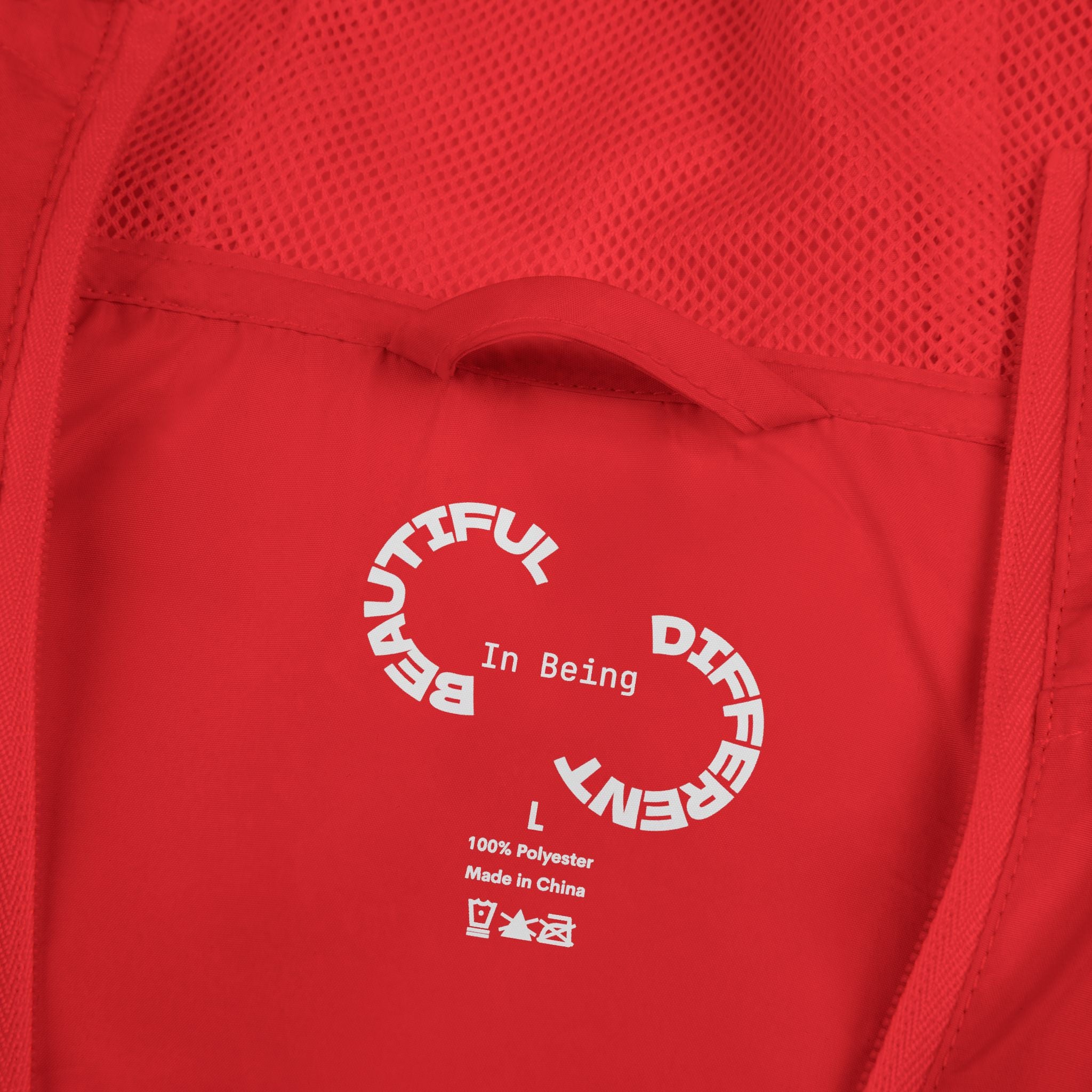 PENGU Windbreaker Jacket — 'Beauty Seen Different Being' Graphic Hooded Windbreaker
