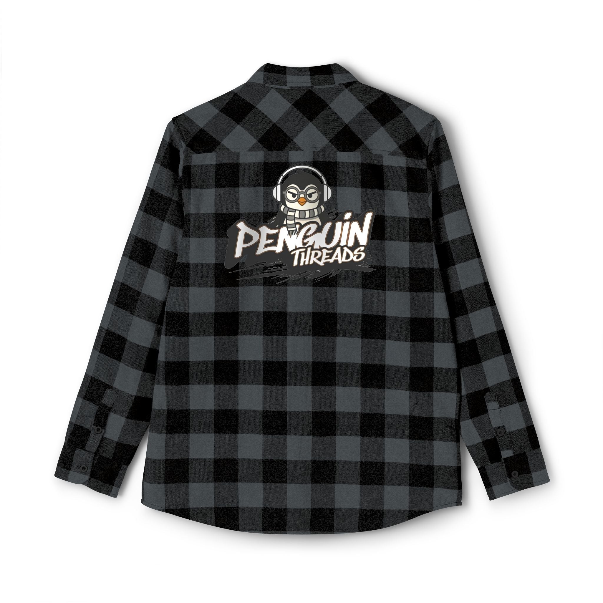 PENGU "Penguin Threads" Buffalo Plaid Flannel Shirt — Branded Logo Chest & Back