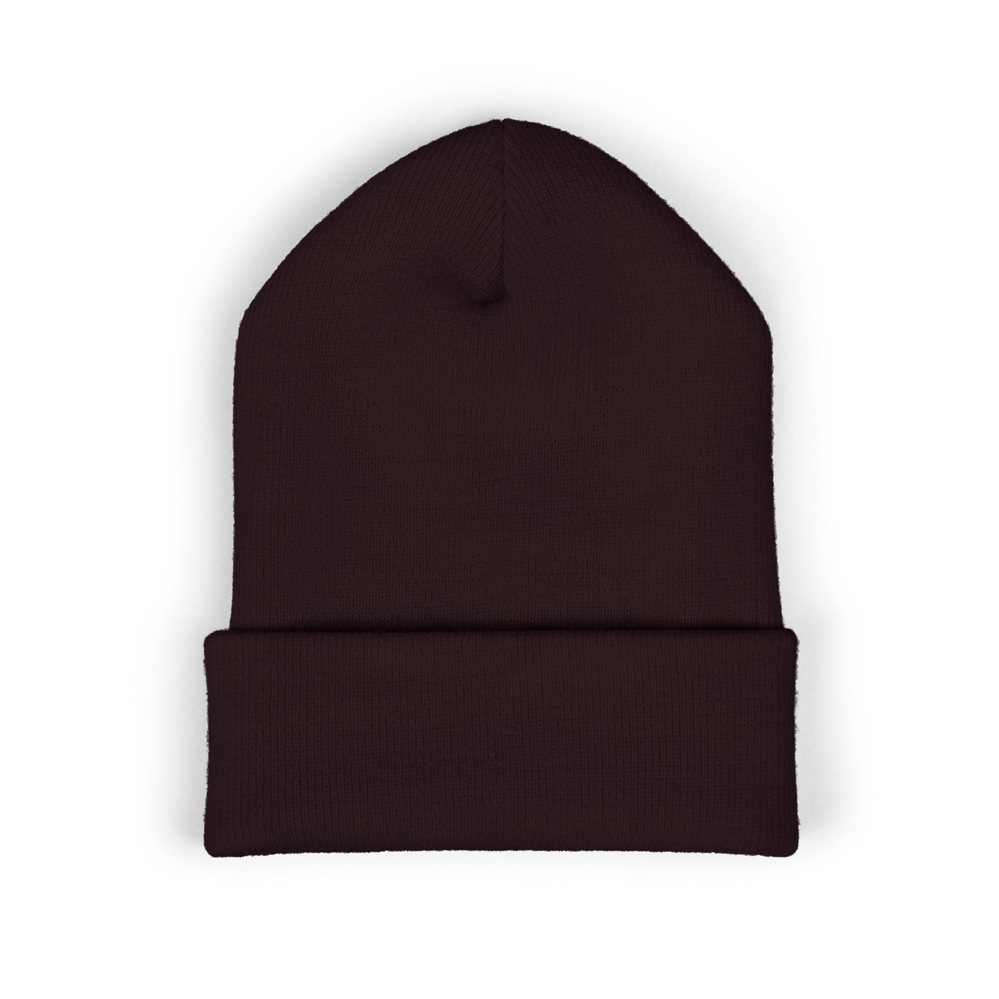 Embroidered TMJ Crown Beanie — Classic Cuffed Knit Hat