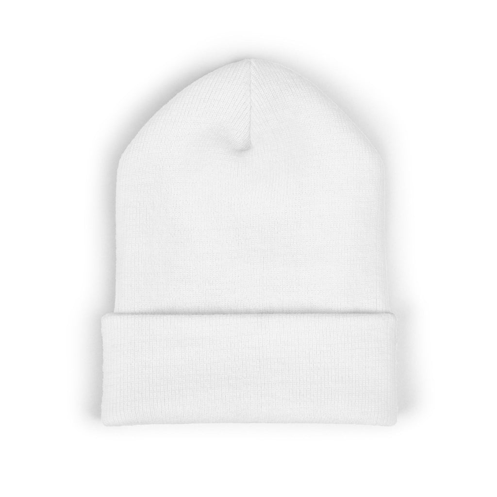 Embroidered TMJ Crown Beanie — Classic Cuffed Knit Hat