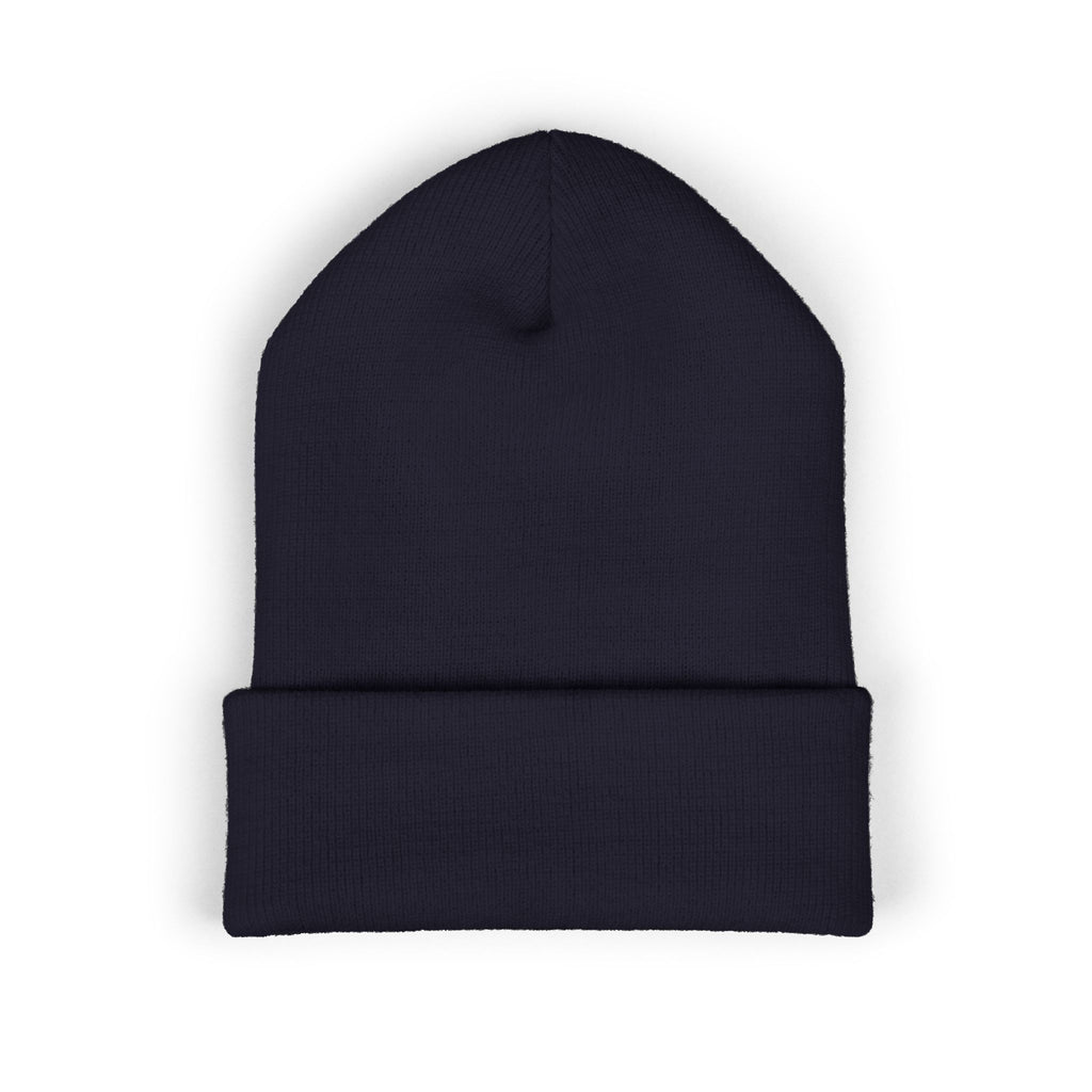Embroidered TMJ Crown Beanie — Classic Cuffed Knit Hat