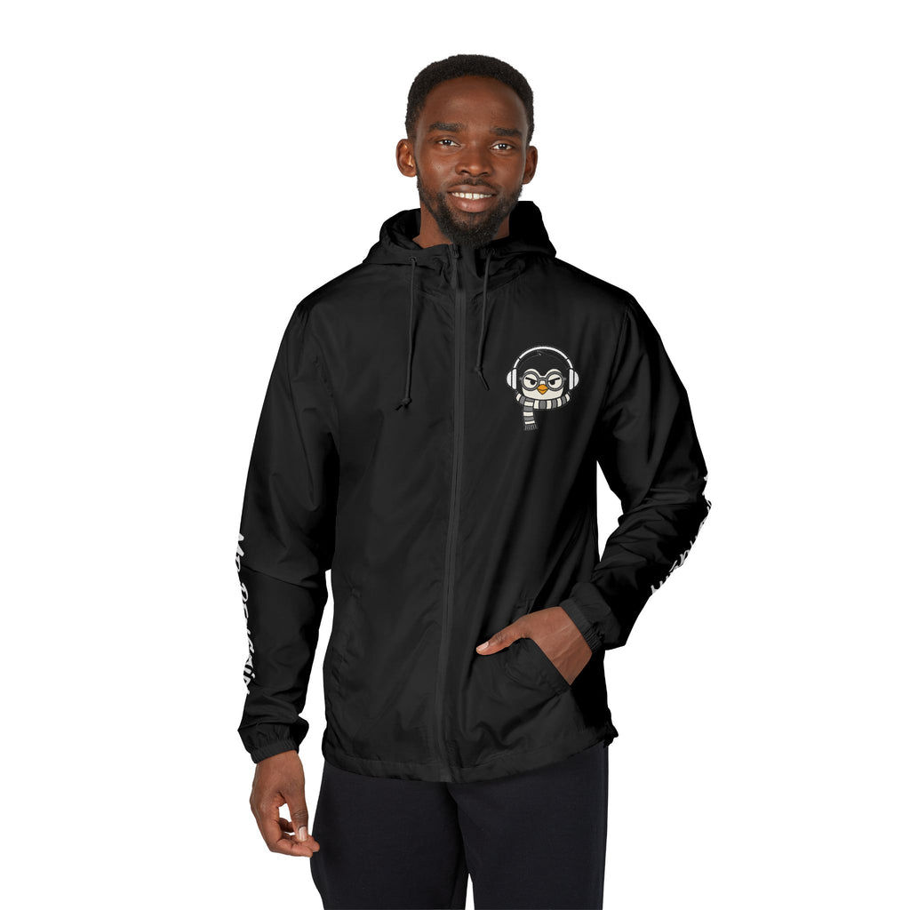 PENGU Windbreaker Jacket — 'Beauty Seen Different Being' Graphic Hooded Windbreaker