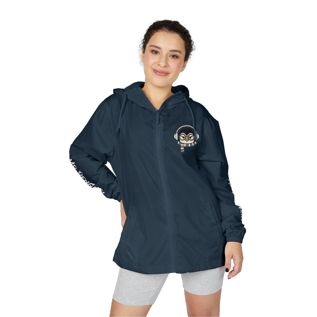 PENGU Windbreaker Jacket — 'Beauty Seen Different Being' Graphic Hooded Windbreaker