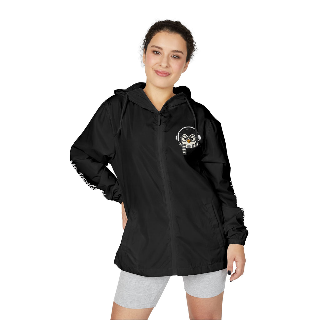 PENGU Windbreaker Jacket — 'Beauty Seen Different Being' Graphic Hooded Windbreaker