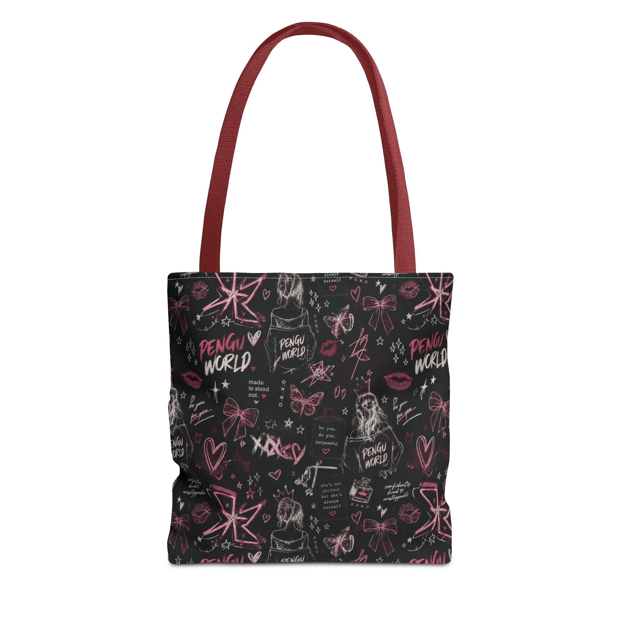 PENGU Edgy Black & Pink Tote Bag