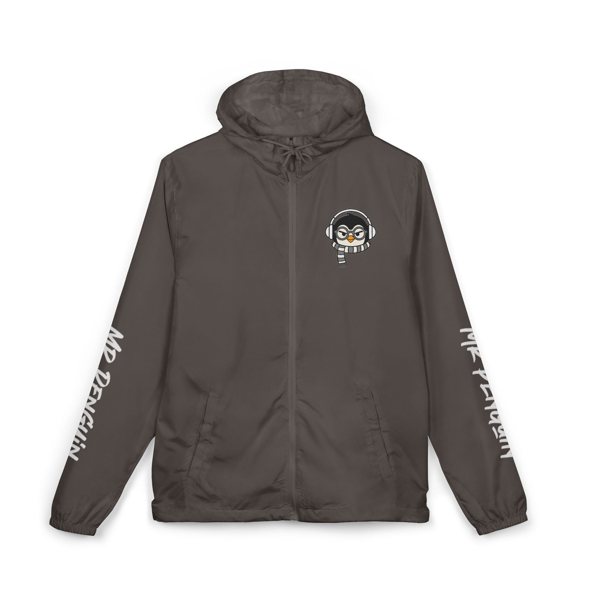PENGU Windbreaker Jacket — 'Beauty Seen Different Being' Graphic Hooded Windbreaker