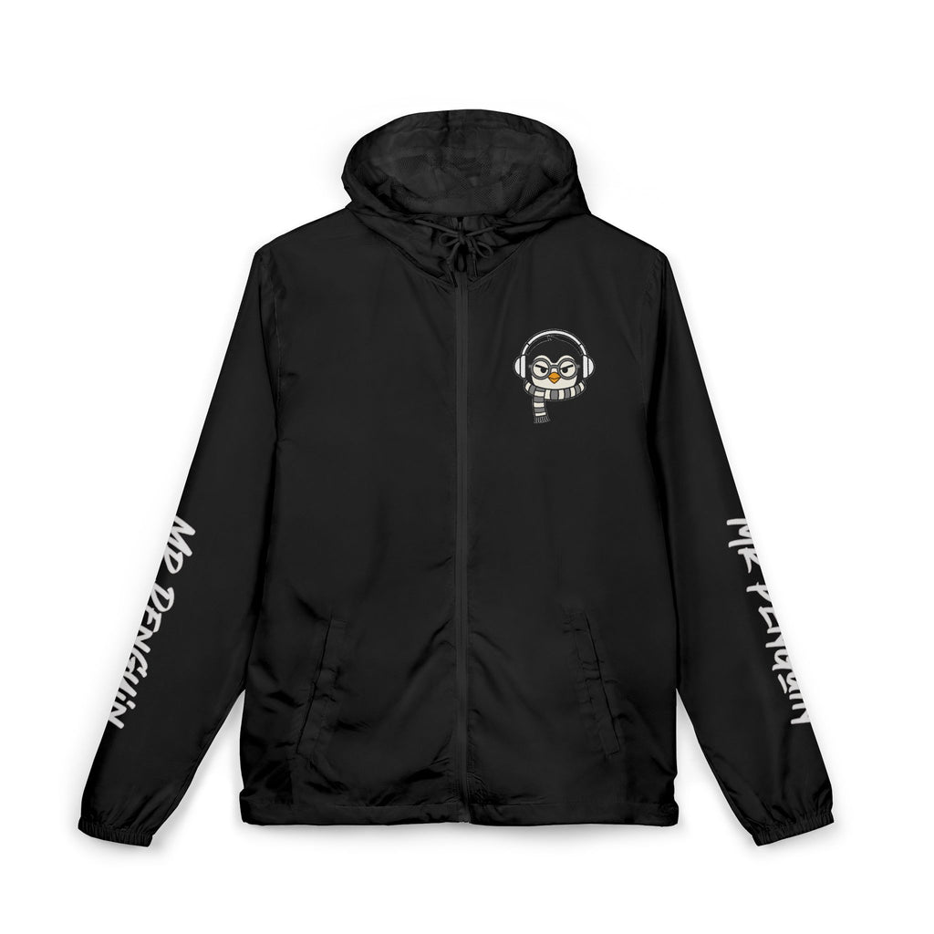PENGU Windbreaker Jacket — 'Beauty Seen Different Being' Graphic Hooded Windbreaker