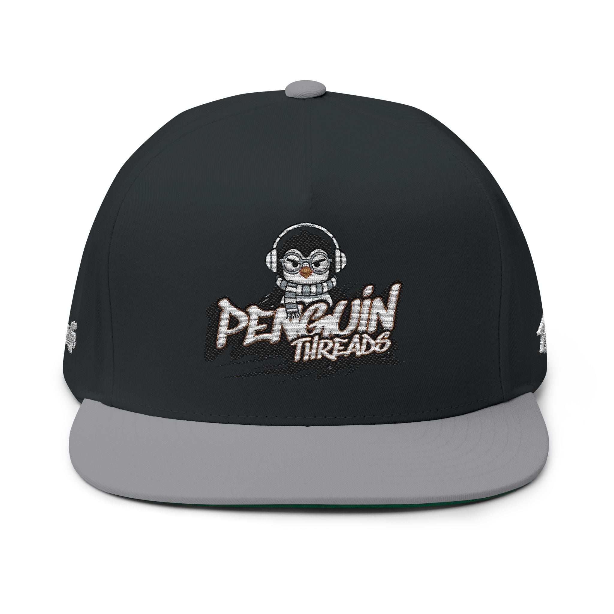 PENGU Penguin Threads Embroidered Flat Bill Cap
