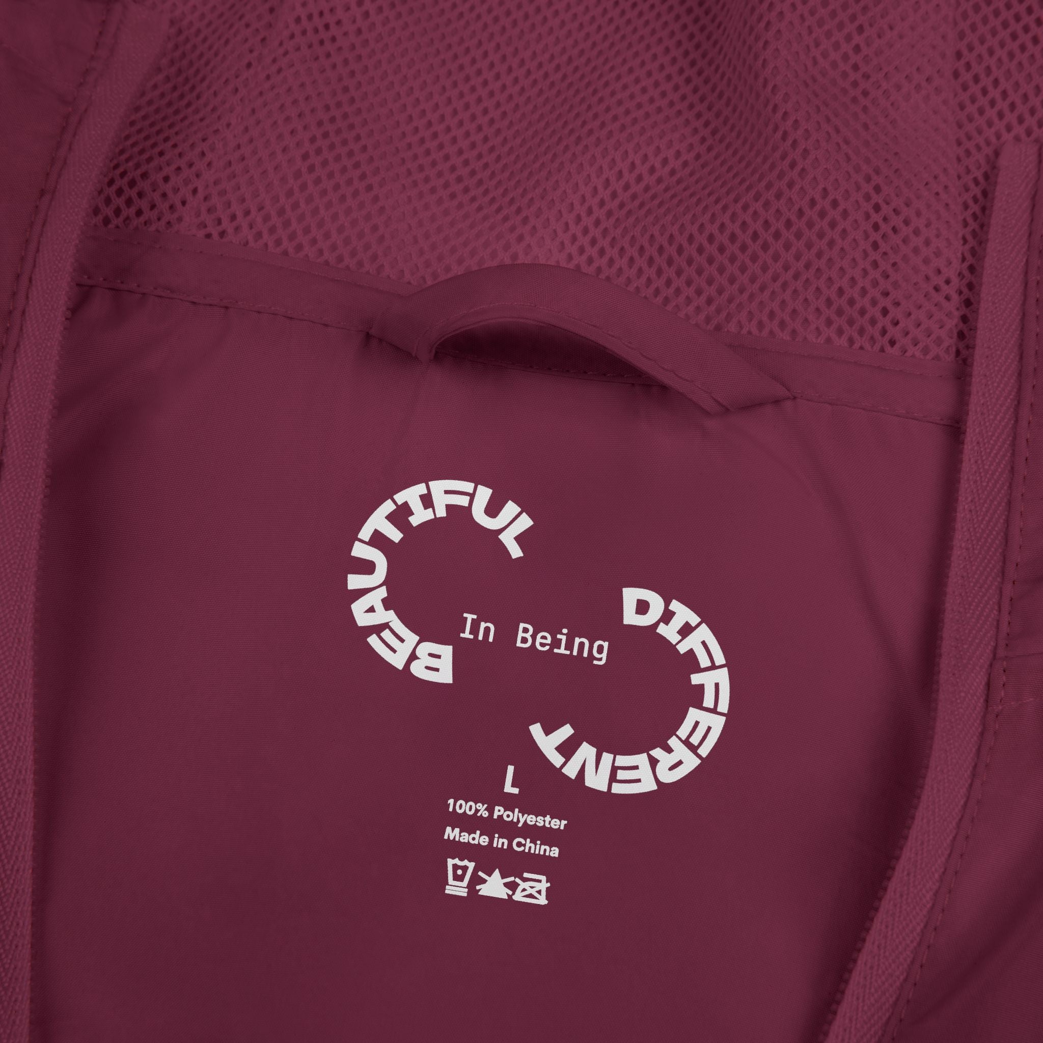 PENGU Windbreaker Jacket — 'Beauty Seen Different Being' Graphic Hooded Windbreaker