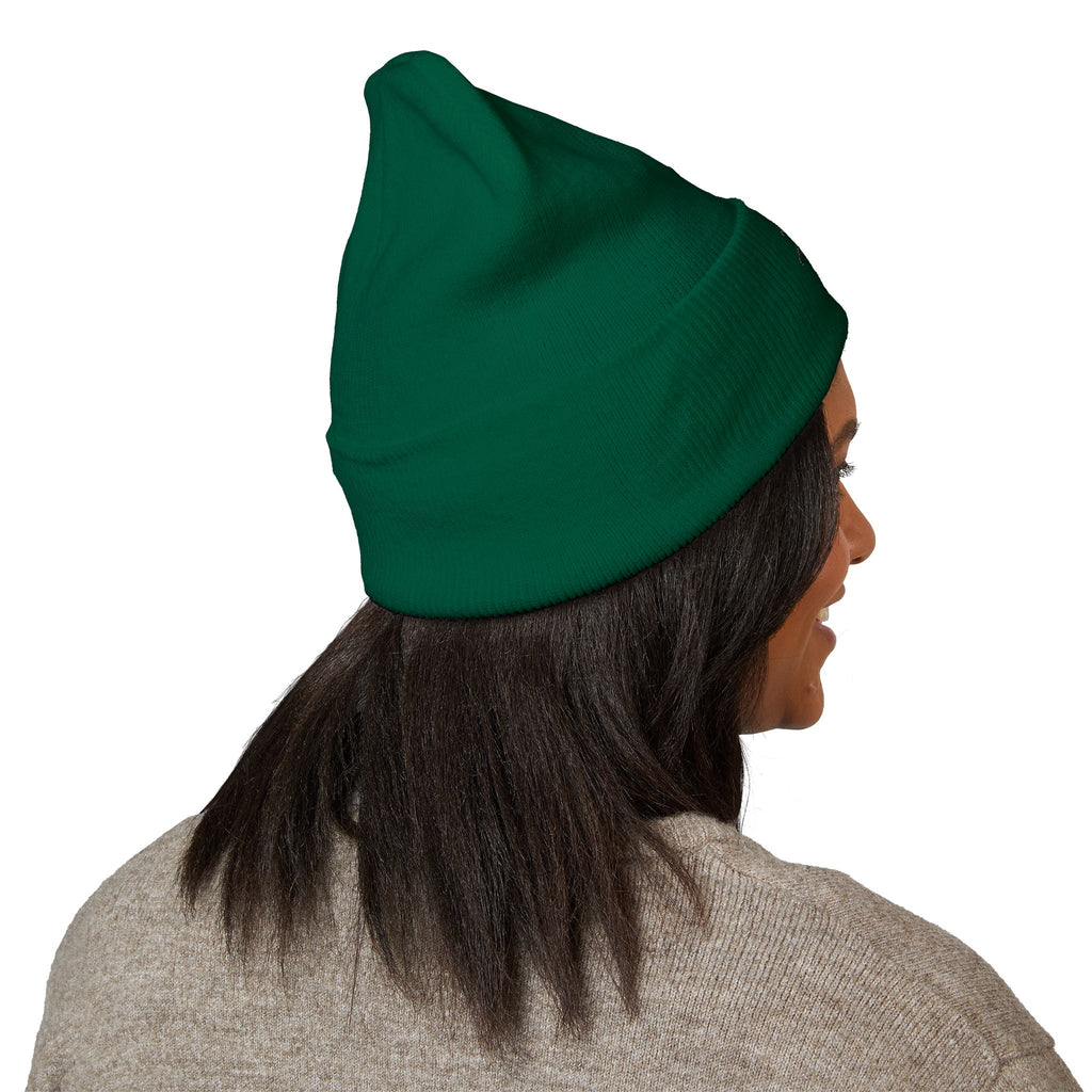 Embroidered TMJ Crown Beanie — Classic Cuffed Knit Hat