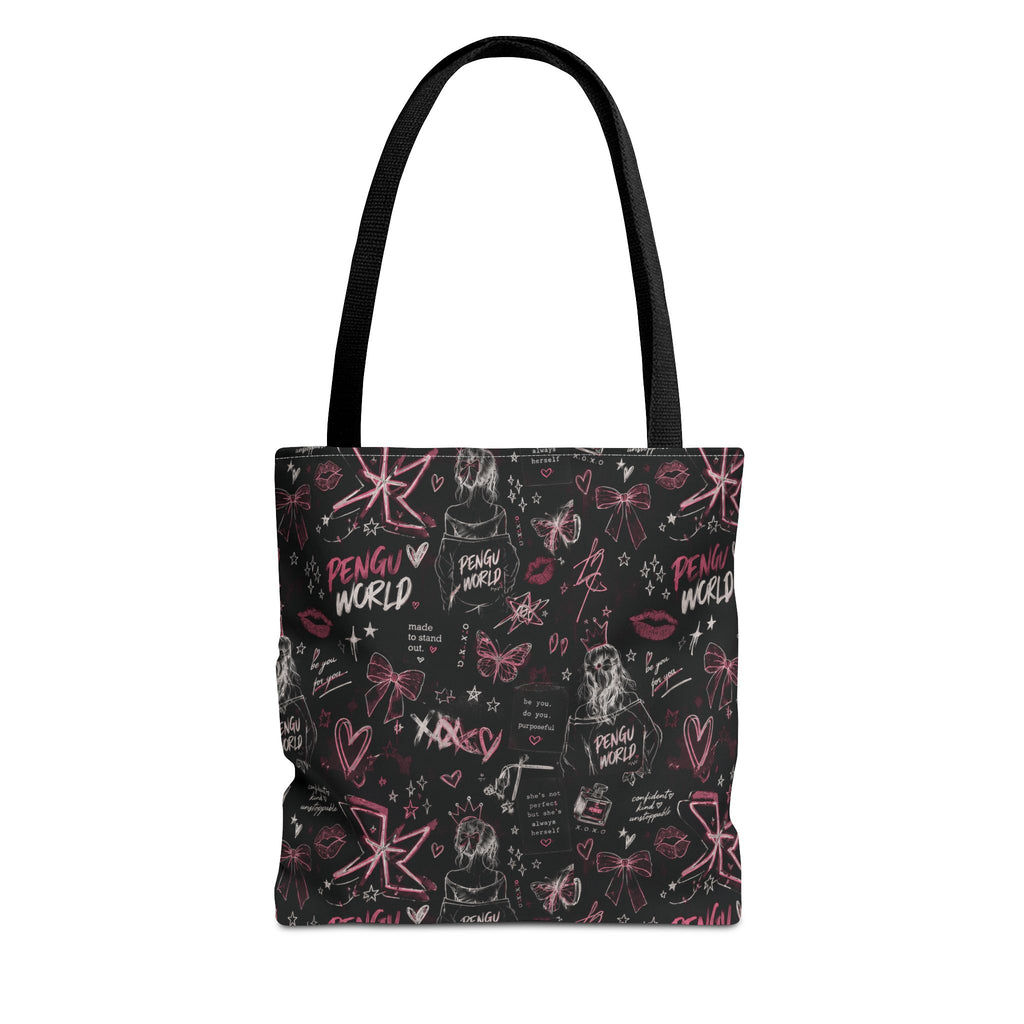 PENGU Edgy Black & Pink Tote Bag