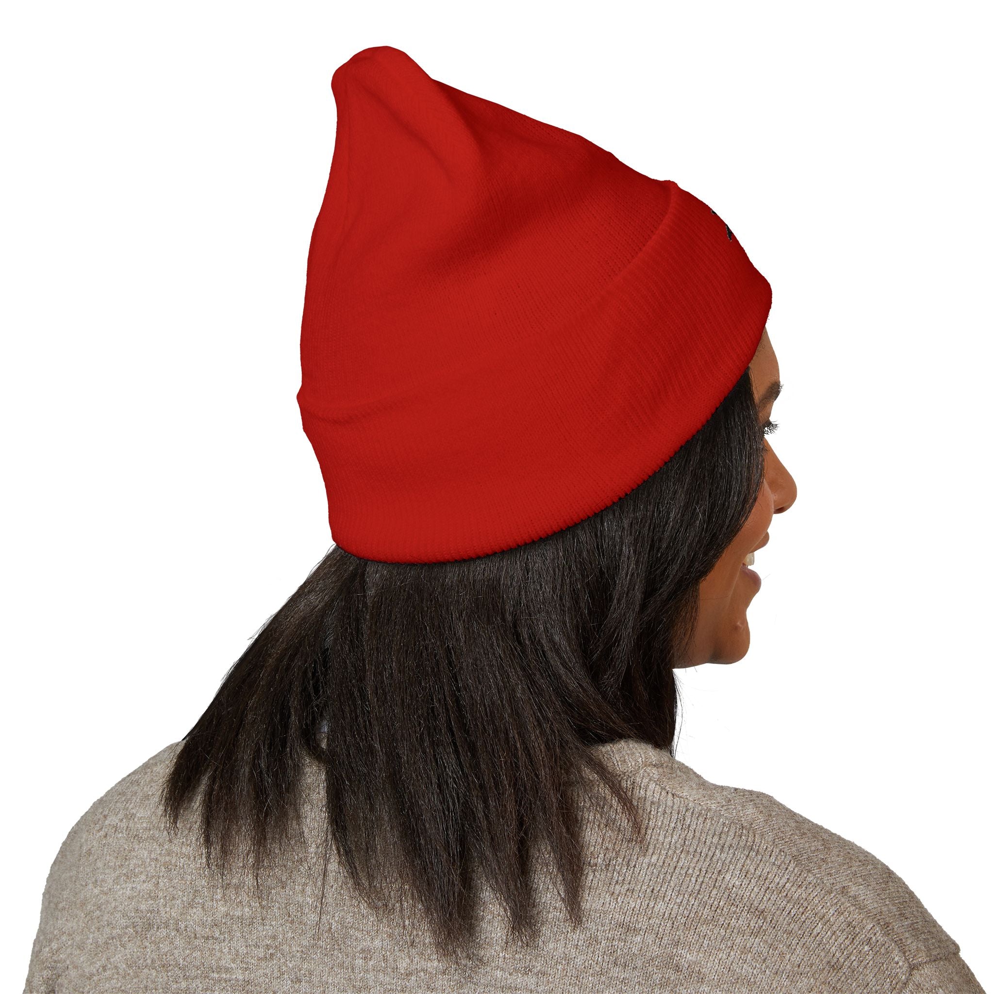 Embroidered TMJ Crown Beanie — Classic Cuffed Knit Hat