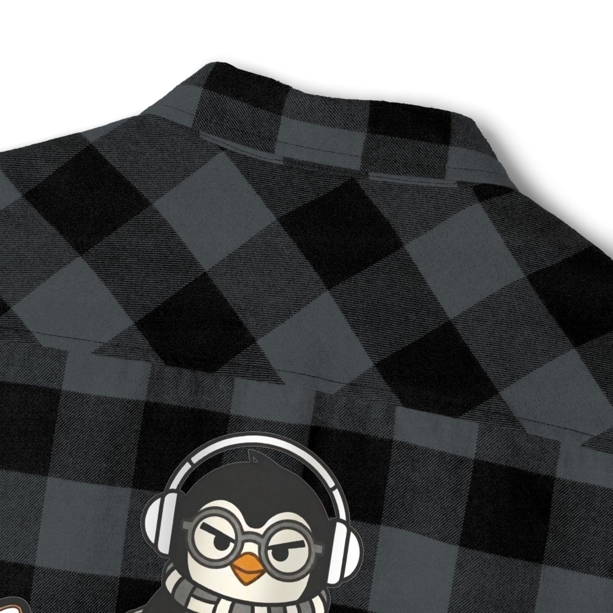 PENGU "Penguin Threads" Buffalo Plaid Flannel Shirt — Branded Logo Chest & Back