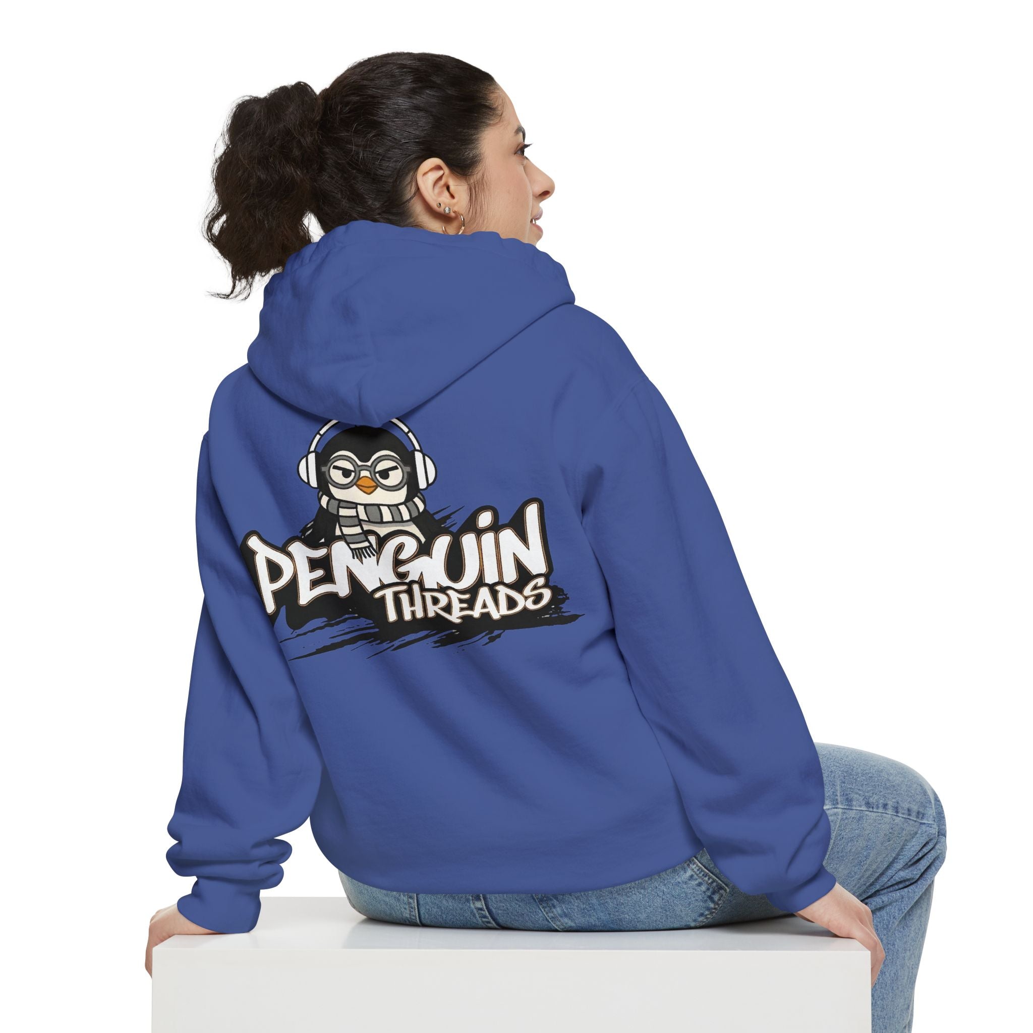 PENGU Penguin Threads Hoodie — Minimal "TMJ" Chest Graphic