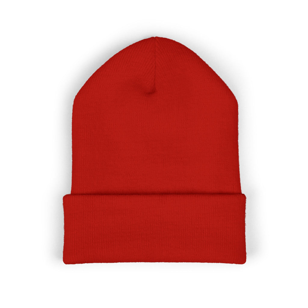 Embroidered TMJ Crown Beanie — Classic Cuffed Knit Hat