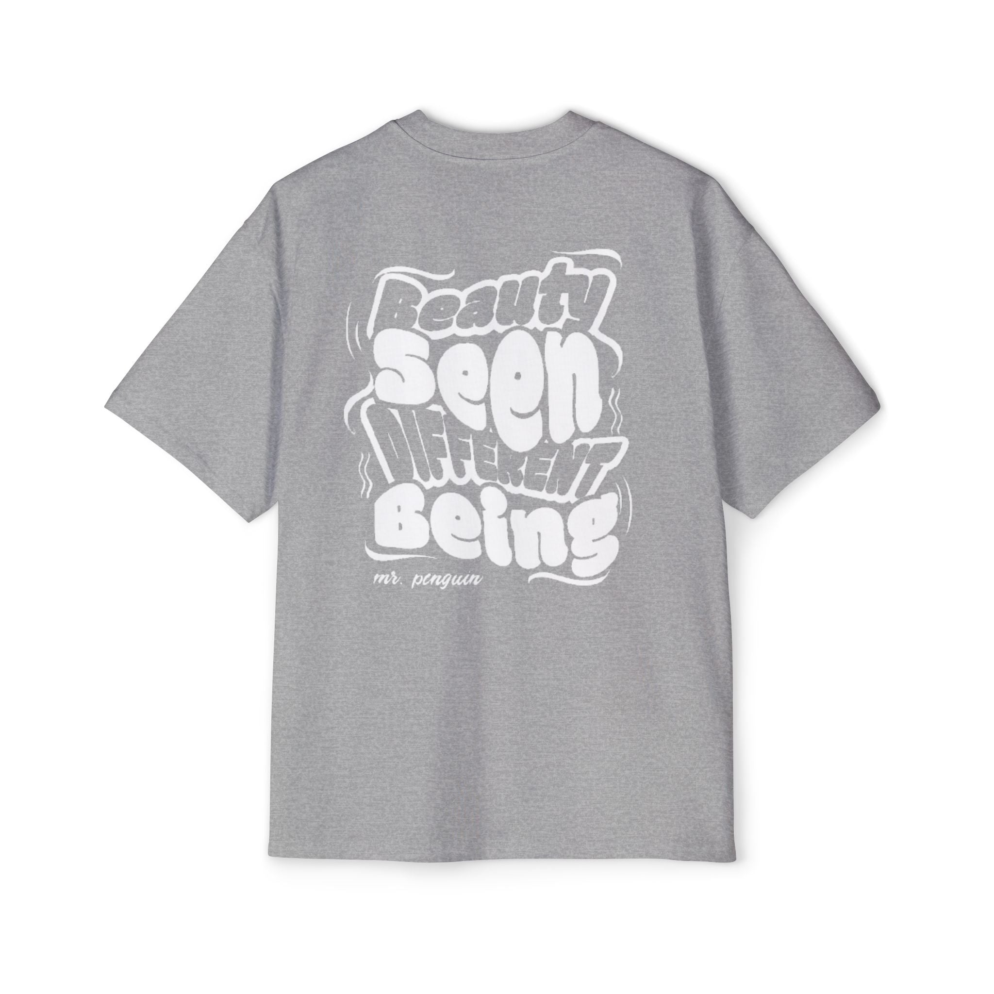 PENGU "TMJ" Oversized Tee — "Beauty Seen Different Being" Graphic Tee