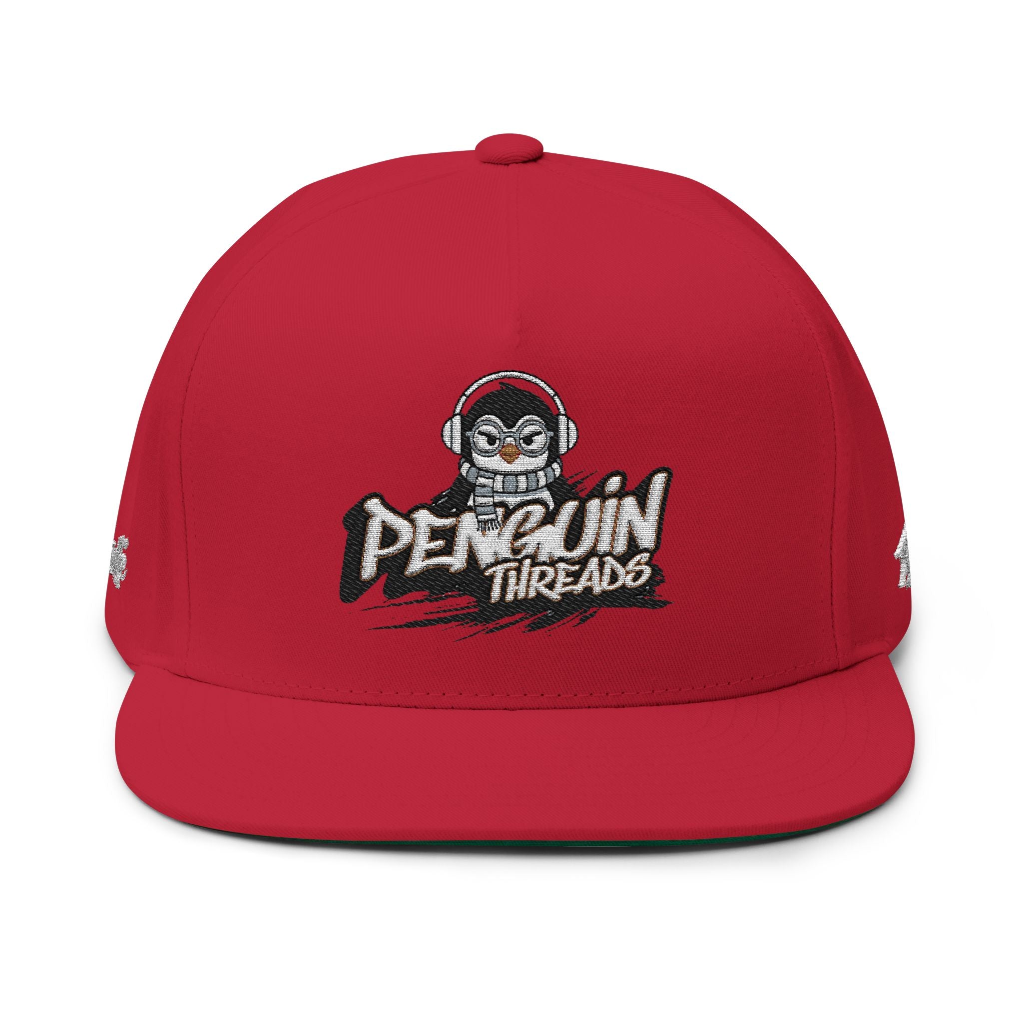 PENGU Penguin Threads Embroidered Flat Bill Cap