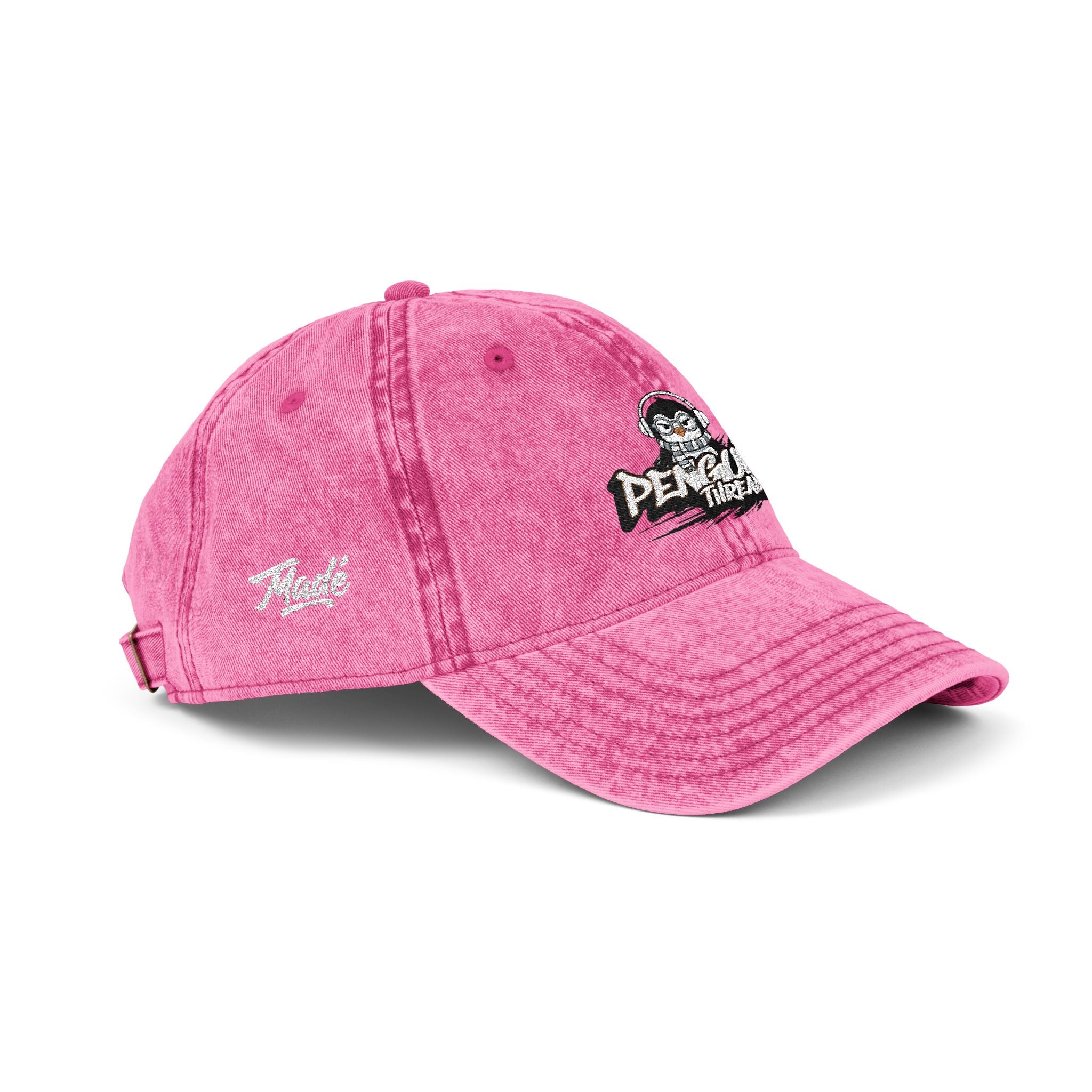 PENGU Vintage Embroidered Baseball Cap — 'Penguin Threads' Logo