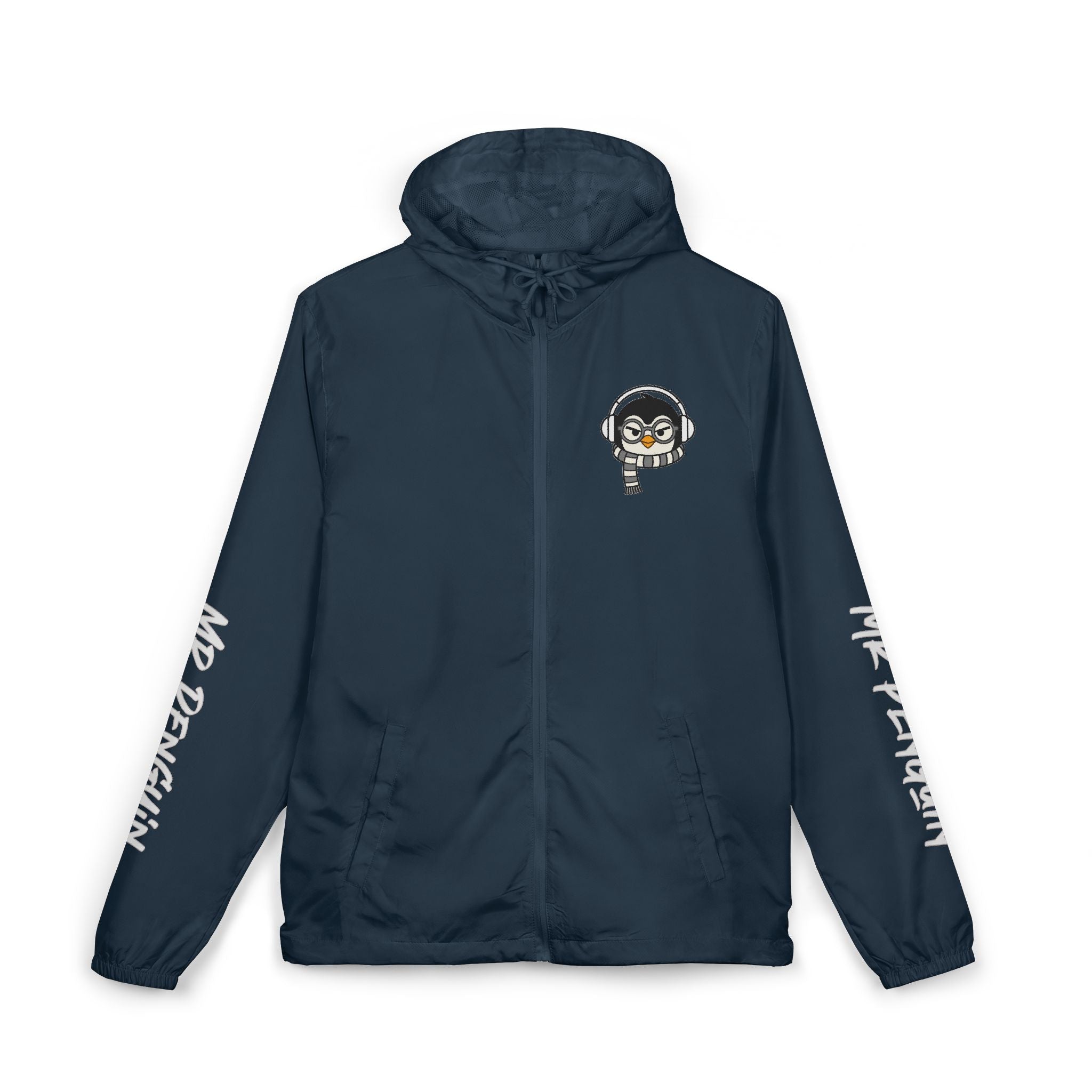 PENGU Windbreaker Jacket — 'Beauty Seen Different Being' Graphic Hooded Windbreaker