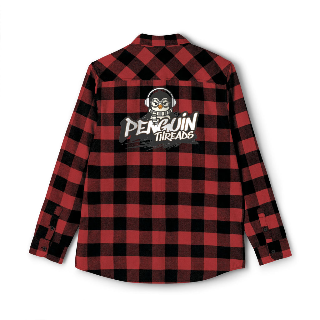 PENGU "Penguin Threads" Buffalo Plaid Flannel Shirt — Branded Logo Chest & Back