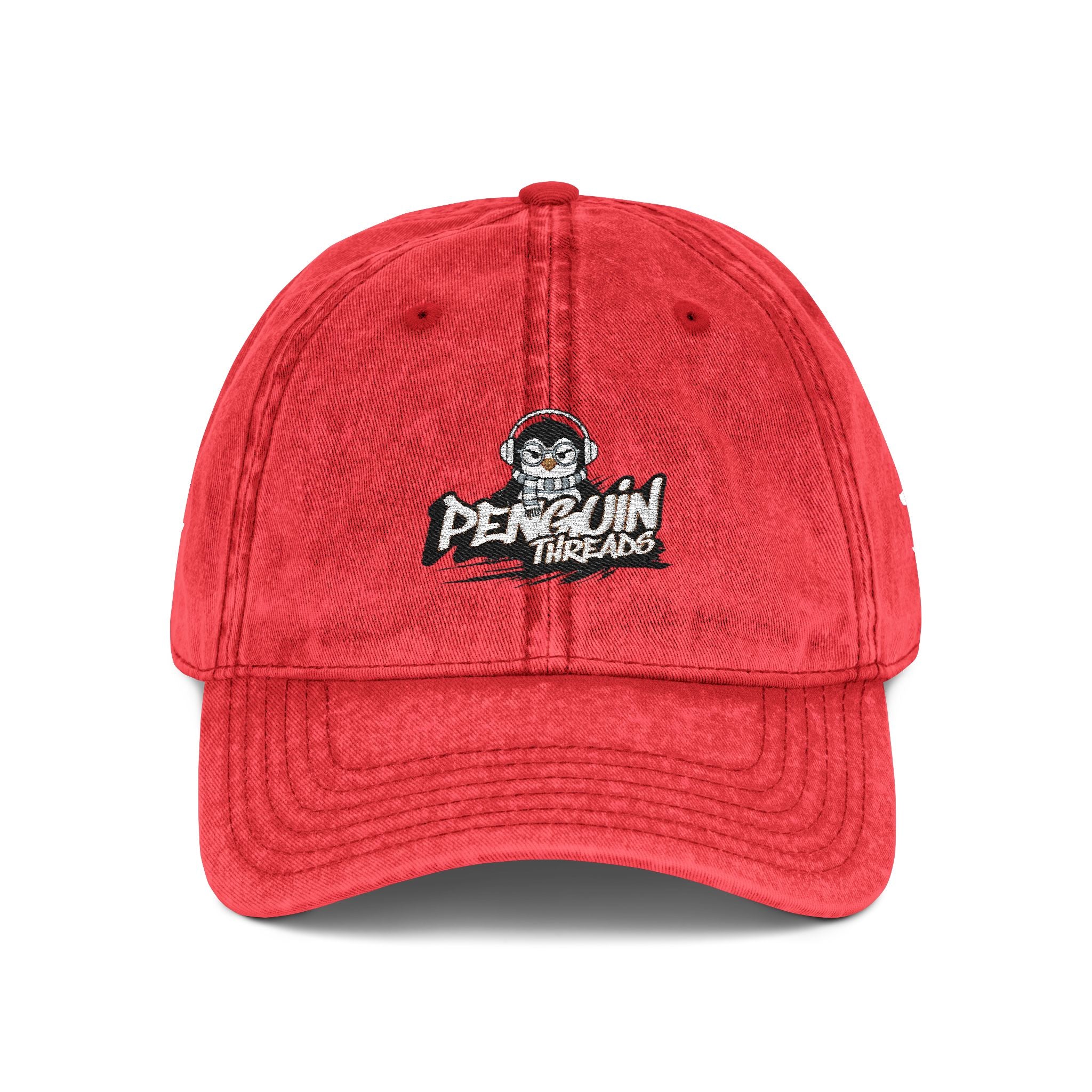 PENGU Vintage Embroidered Baseball Cap — 'Penguin Threads' Logo