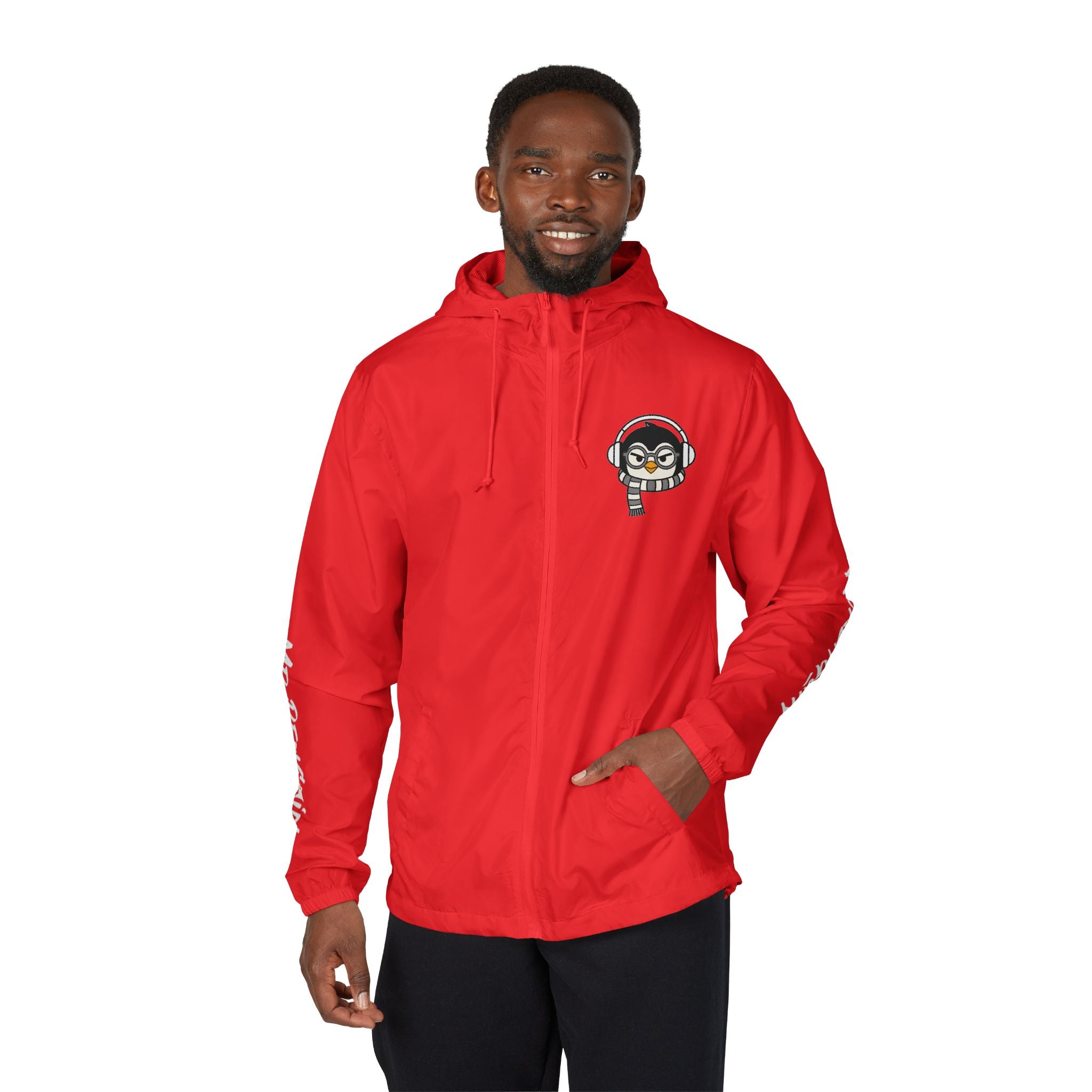 PENGU Windbreaker Jacket — 'Beauty Seen Different Being' Graphic Hooded Windbreaker