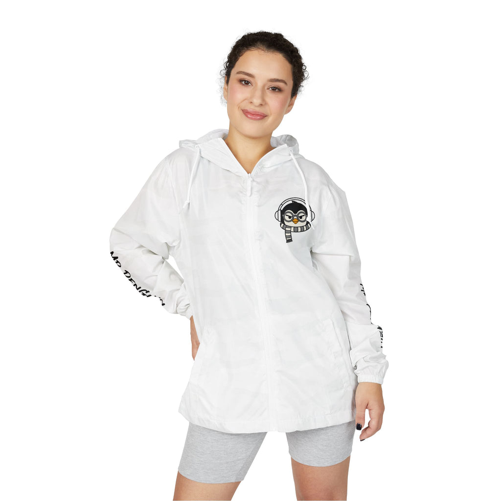 PENGU Windbreaker Jacket — 'Beauty Seen Different Being' Graphic Hooded Windbreaker