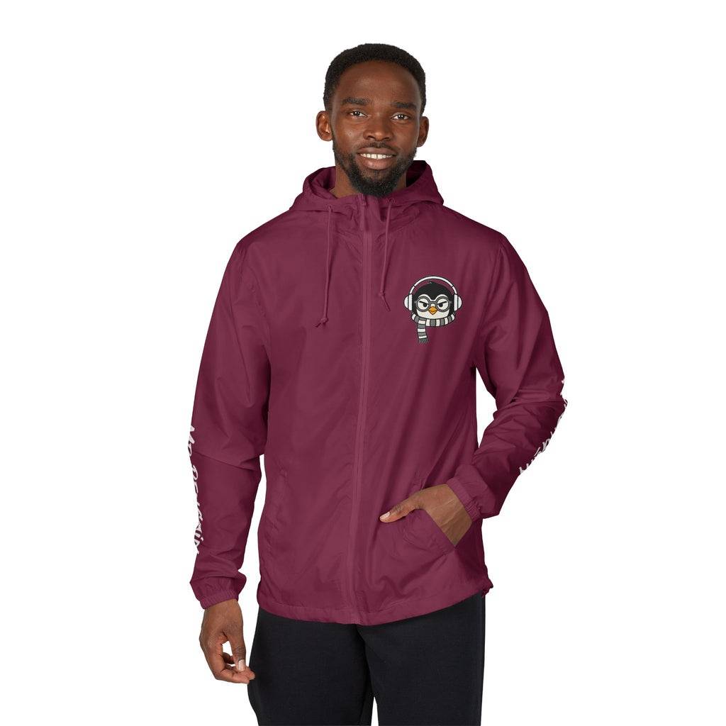 PENGU Windbreaker Jacket — 'Beauty Seen Different Being' Graphic Hooded Windbreaker