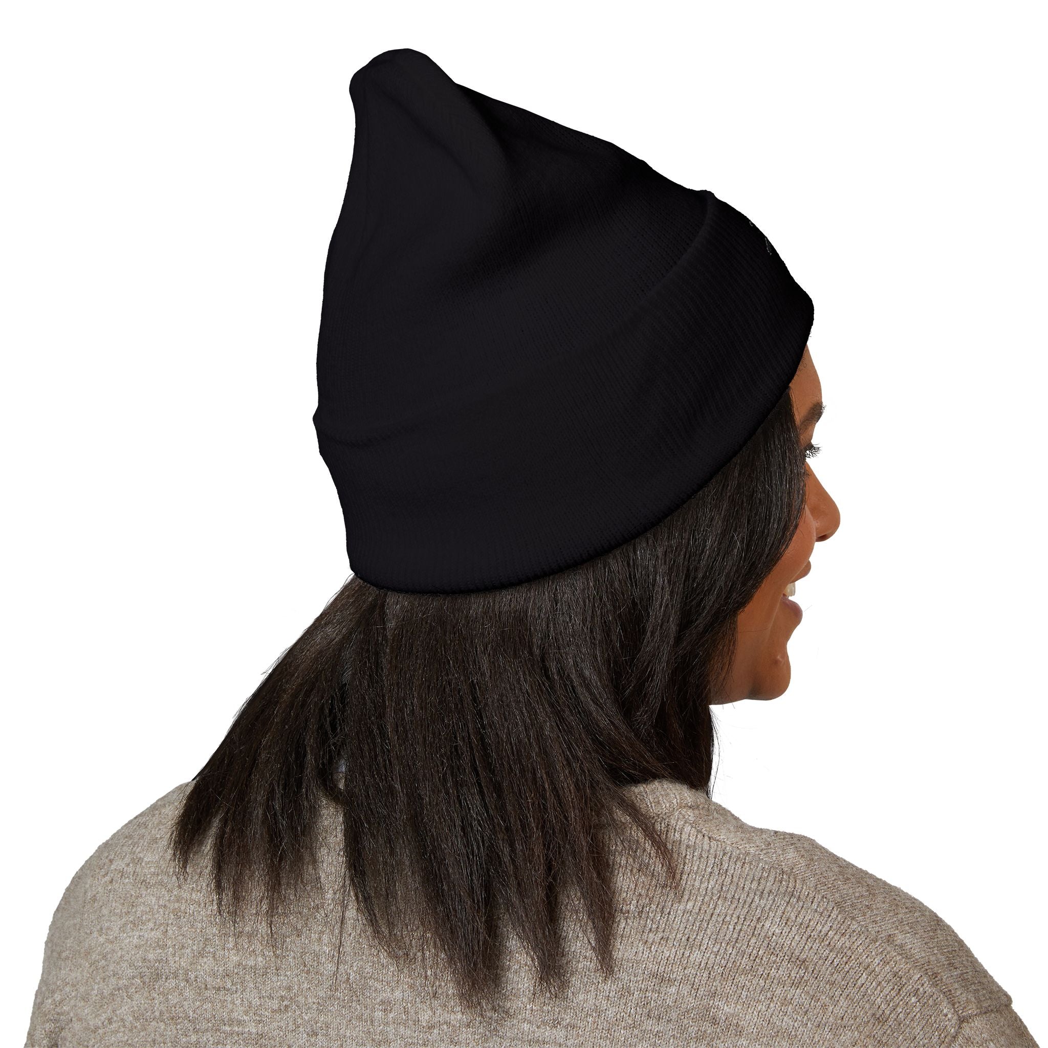 Embroidered TMJ Crown Beanie — Classic Cuffed Knit Hat